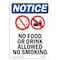 Signmission Sign, 14" H, Rigid Plastic, No Food Or Drink Allowed Sign With Symbol, Portrait, 1014-V-14581 OS-NS-P-1014-V-14581 - alternate 1
